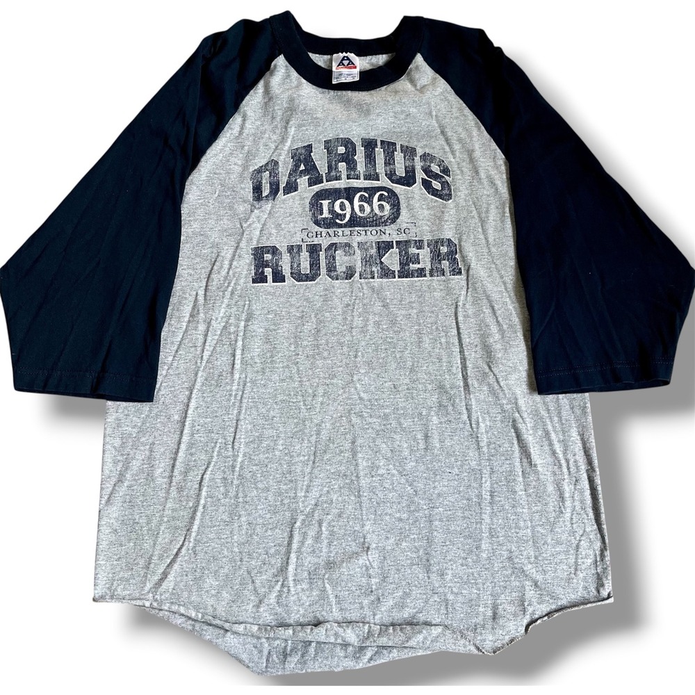 Darius Rucker Tour Shirt Mens Large Gray Navy Raglan 3/4 Sleeve Baseball Tee AAA